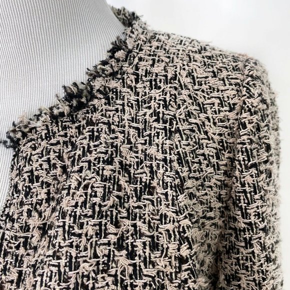 Rebecca Taylor Black Parfait Fringe Tweed Blazer - Picture 4 of 7